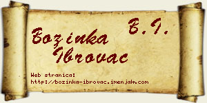 Božinka Ibrovac vizit kartica